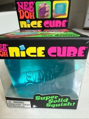 Nee Doh Nice Cube Super Solid Squish - Teal Blue Needoh